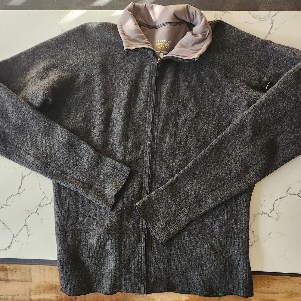 Mountain Hardware women's full zip Wool blend performance sweater/jacket size L